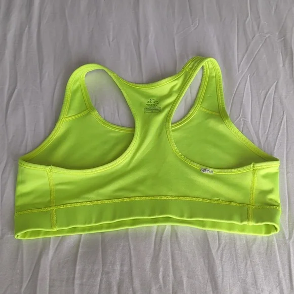 Nike Dri-Fit Neon Yellow Sports Bra - Picture 4 of 5
